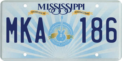 MS license plate MKA186