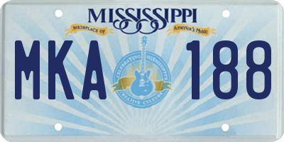 MS license plate MKA188