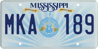 MS license plate MKA189