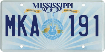 MS license plate MKA191