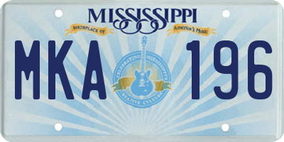 MS license plate MKA196