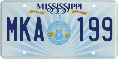 MS license plate MKA199