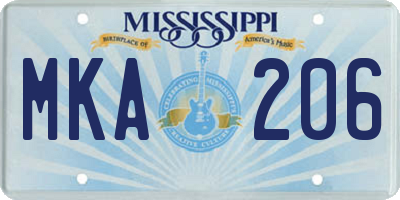 MS license plate MKA206