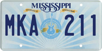 MS license plate MKA211