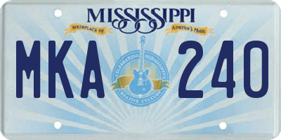 MS license plate MKA240