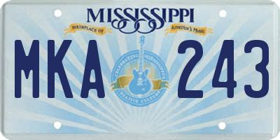 MS license plate MKA243