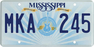 MS license plate MKA245