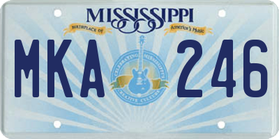 MS license plate MKA246