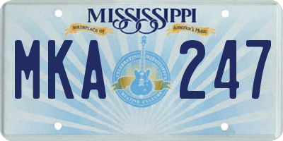 MS license plate MKA247