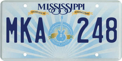 MS license plate MKA248