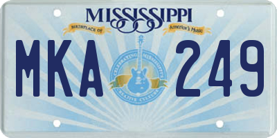 MS license plate MKA249