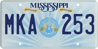 MS license plate MKA253