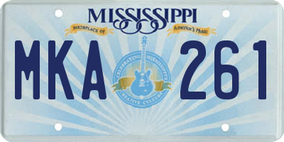MS license plate MKA261