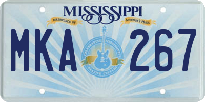 MS license plate MKA267
