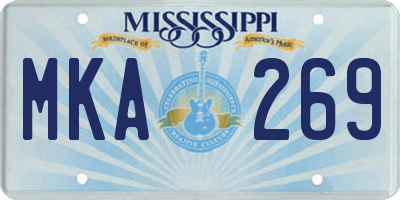 MS license plate MKA269