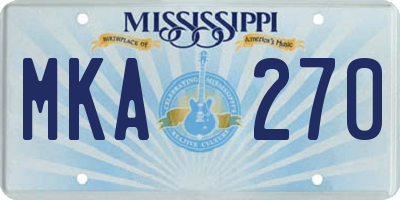 MS license plate MKA270