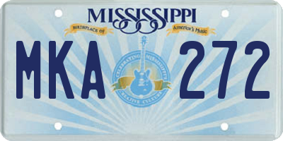 MS license plate MKA272