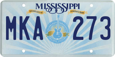 MS license plate MKA273