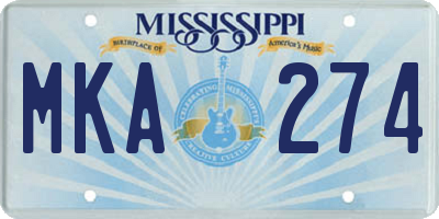 MS license plate MKA274