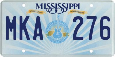 MS license plate MKA276