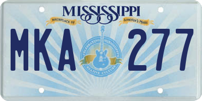 MS license plate MKA277