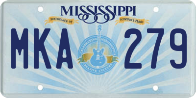MS license plate MKA279