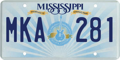 MS license plate MKA281