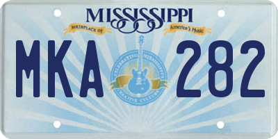MS license plate MKA282