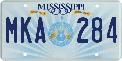 MS license plate MKA284