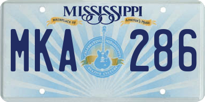 MS license plate MKA286