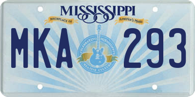 MS license plate MKA293