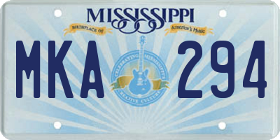 MS license plate MKA294