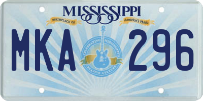 MS license plate MKA296
