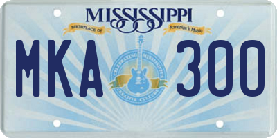 MS license plate MKA300