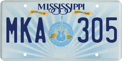 MS license plate MKA305
