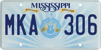 MS license plate MKA306