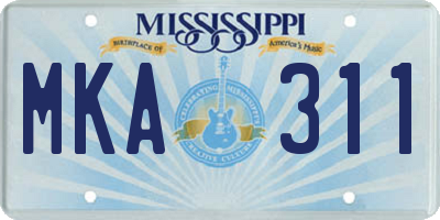 MS license plate MKA311