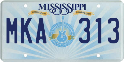 MS license plate MKA313