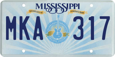 MS license plate MKA317