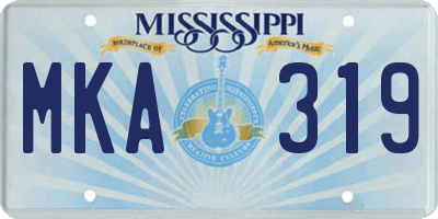 MS license plate MKA319