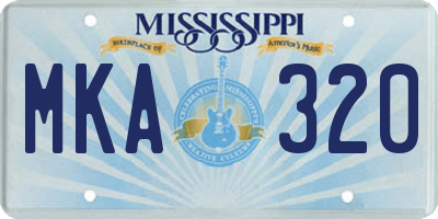 MS license plate MKA320