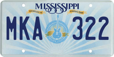 MS license plate MKA322