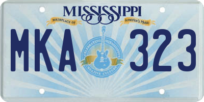 MS license plate MKA323