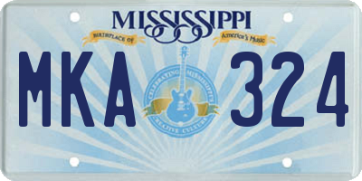 MS license plate MKA324