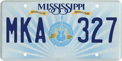 MS license plate MKA327