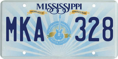 MS license plate MKA328