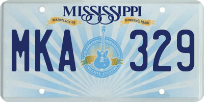 MS license plate MKA329