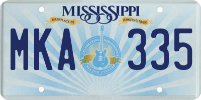MS license plate MKA335