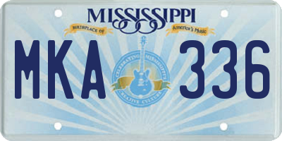 MS license plate MKA336