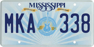 MS license plate MKA338